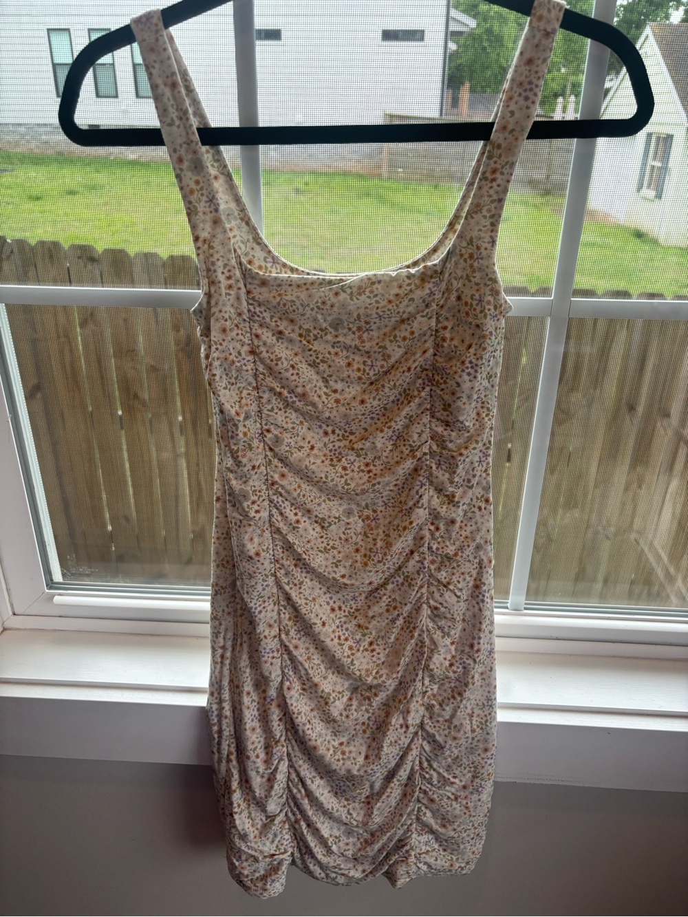 Wilfred Floral Ruched Tank Dress in Cream, Yellow and Purple